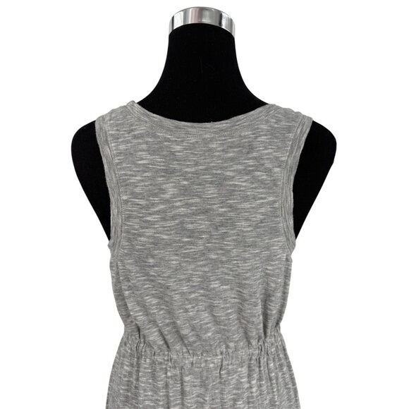 J.Crew Heather Gray Sleeveless Tie Waist Maxi Dress Casual Peppy Effortless Chic - Picture 10 of 16